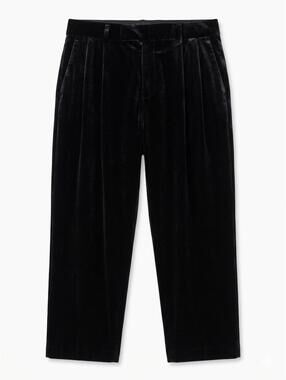 Monfrere Black Velvet Pleated Trouser Pants Made in USA Men's Size 34